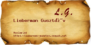 Lieberman Gusztáv névjegykártya